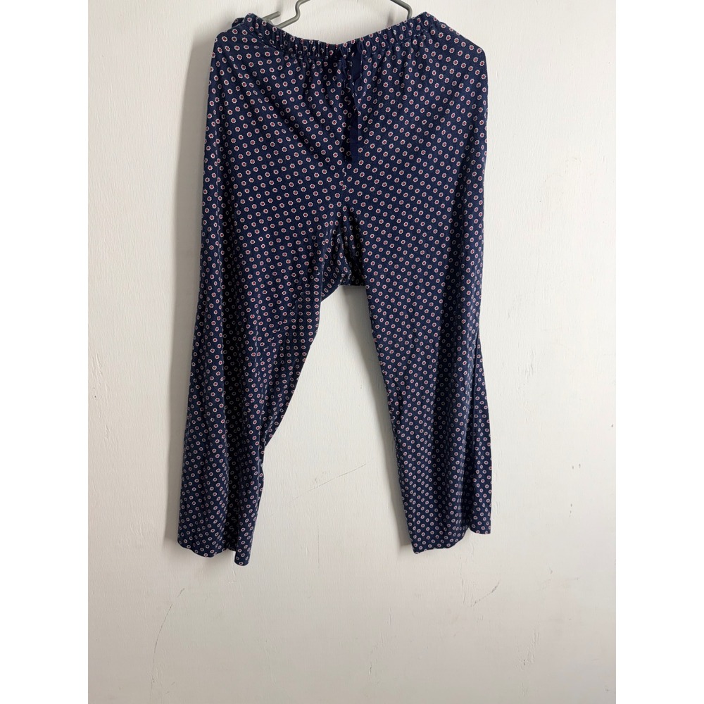 T.ICA Sleepwear Navy Blue Floral Pajama Pants Large Lounge Drawstring Bottoms